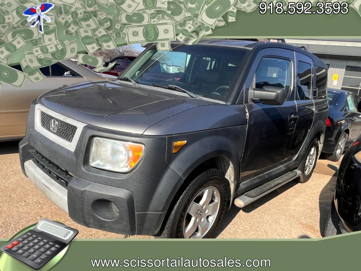 2005 GRAY CASH HONDA ELEMENT EX 4WD 4-spd AT (5J6YH28685L) with an 2.4L L4 DOHC 16V engine, 4-Speed Automatic Overdrive transmission, located at 8101 E. Skelly Dr., Tulsa, OK, 74129, (918) 592-3593, 36.121891, -95.888802 - Photo#0